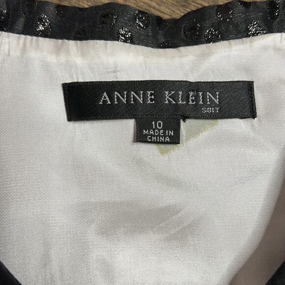 Ann klein Silk Blend Metallic Jacquard Empire Waist Balloon Sleeve Jacket - Picture 9 of 10